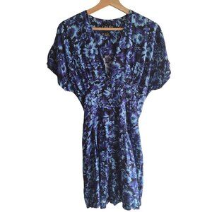 Vtg 90s Crazy 4 You Blue Floral Romper S Lightweight Summer Festival One Piece
